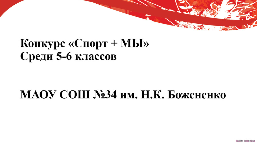 Конкурс плакатом среди учащихся 5-6 классов "Спорт и МЫ"