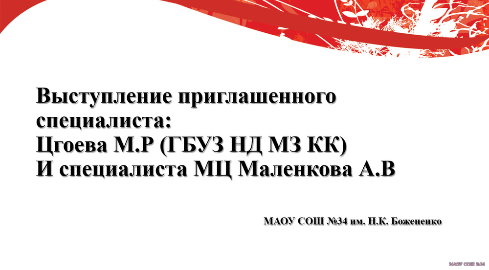 Выступление специалиста ГБУЗ НД МЗ КК и специалиста МЦ