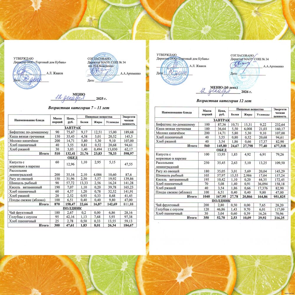 ежедневное меню 12.12.2025